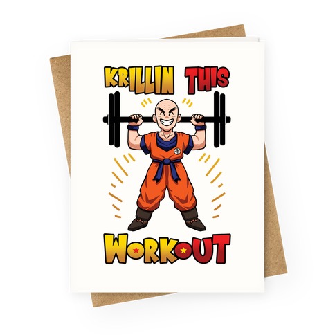 Krillin This Workout Greeting Card