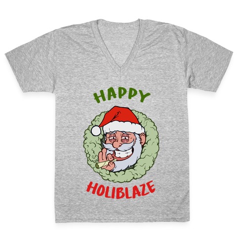 Happy Holiblaze V-Neck Tee Shirt