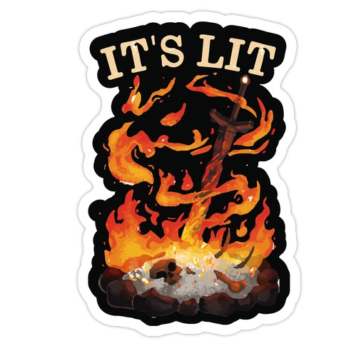 It's Lit Bonfire Die Cut Sticker