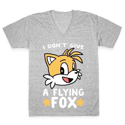 I Don't Give a Flying Fox - Tails V-Neck Tee Shirt