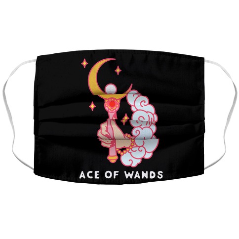 Ace of Wands Crescent Wand Accordion Face Mask