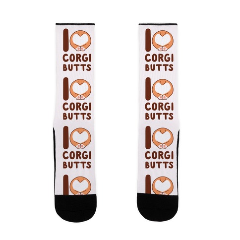 I Heart Corgi Butts Sock