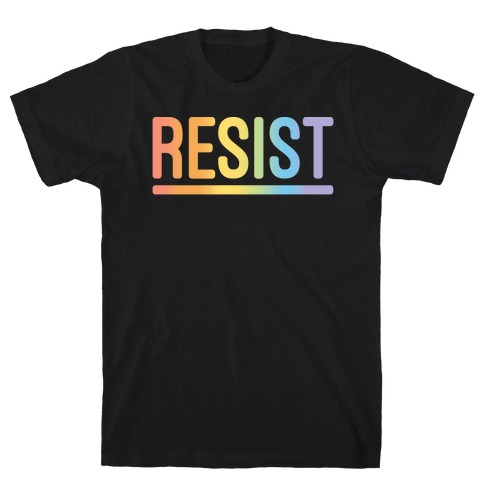 Rainbow Resist White Print T-Shirt