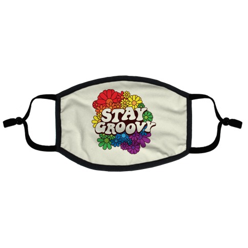 Stay Groovy (Pride Flag Colors) Flat Face Mask