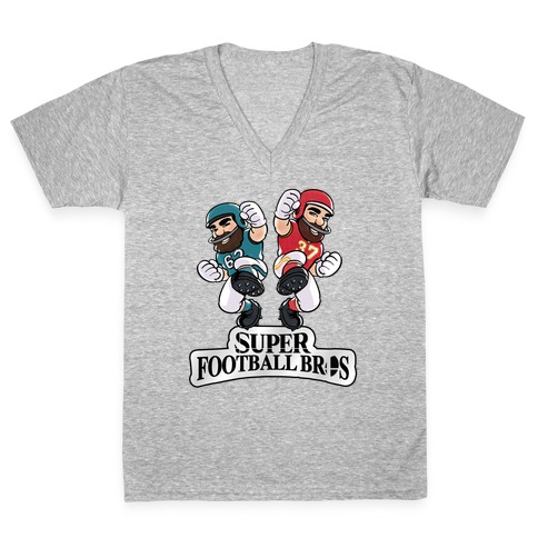 Super Football Bros V-Neck Tee Shirt