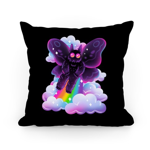 90s Neon Rainbow Mothman Pillow
