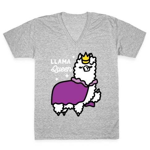 Llama Queen V-Neck Tee Shirt