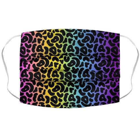 Rainbow Cheetah Print Accordion Face Mask
