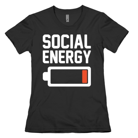 Social Energy Low White Print Womens T-Shirt