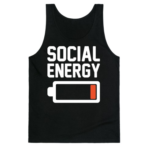 Social Energy Low White Print Tank Top