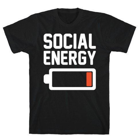 Social Energy Low White Print T-Shirt