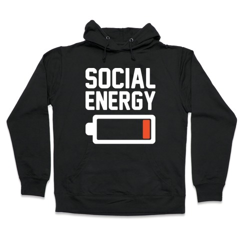 Social Energy Low White Print Hooded Sweatshirt
