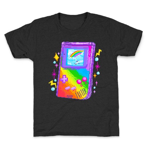 90s Rainbow Pixel Game Boy Kids T-Shirt