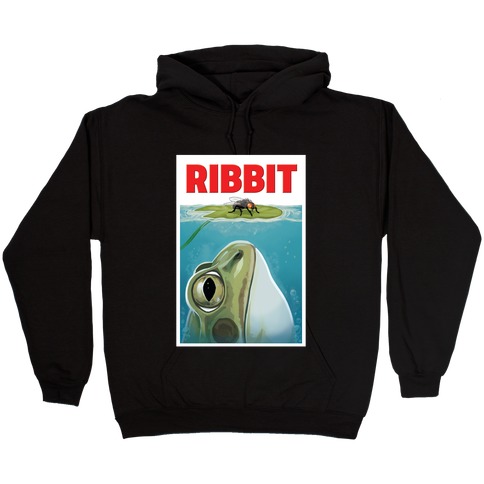 Ribbit Jaws Parody Hooded Sweatshirt