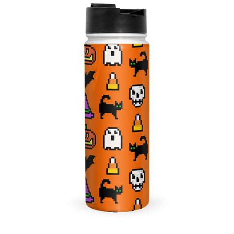 Pixel Halloween Pattern Travel Mug