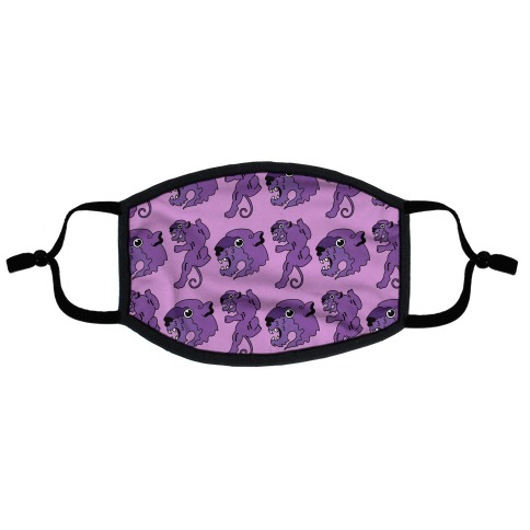 Purple Panther Pattern Flat Face Mask