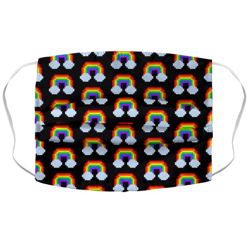 Gaymers Play With Pride Pixel Rainbow Accordion Face Mask