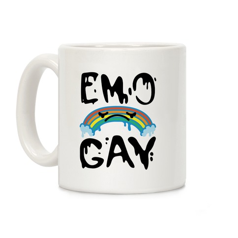Emo Gay White Mens/Unisex Long Sleeve T-Shirt - Size Medium
