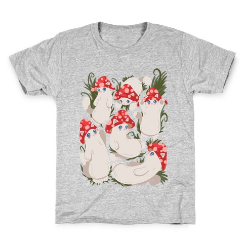 Mushroom Cats Pattern Kids T-Shirt