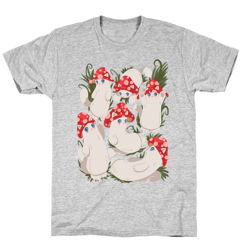 Mushroom Cats Pattern T-Shirt