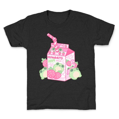 Kawaii Strawberry Frog Milk Kids T-Shirt