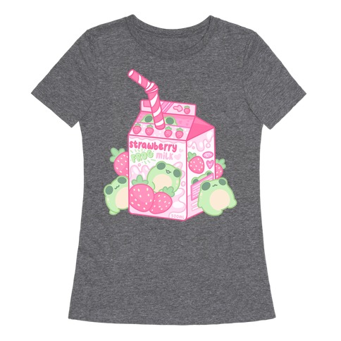 Kawaii Strawberry Frog Milk Womens T-Shirt