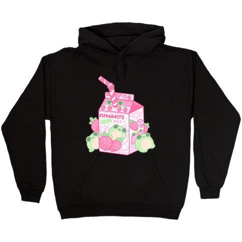 Kawaii Strawberry Frog Milk Hooded Sweatshirt