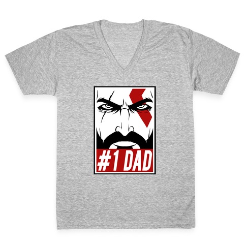 #1 Dad: Kratos V-Neck Tee Shirt