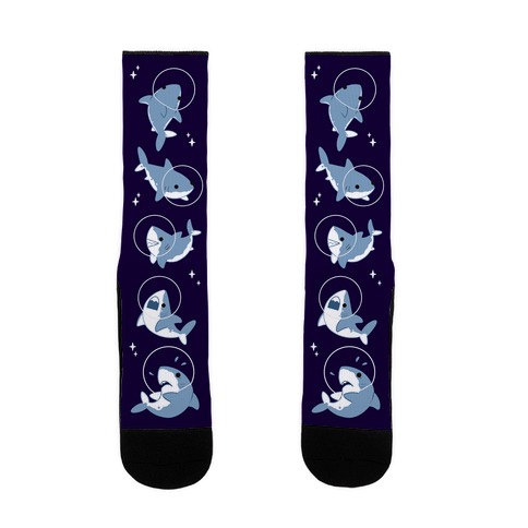 Space Shark Pattern Sock