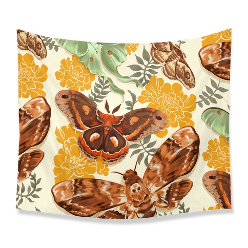 Moths and Marigolds Tapestry