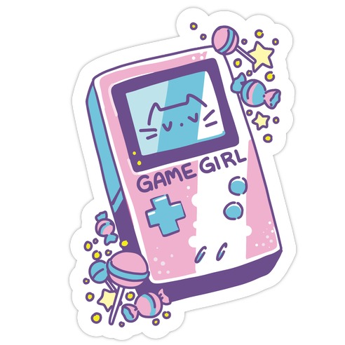 Game Girl - Trans Pride Die Cut Sticker