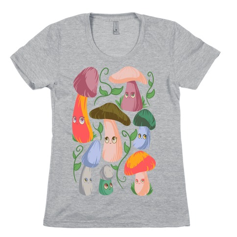 Kawaii Cottage Mushrooms Womens T-Shirt