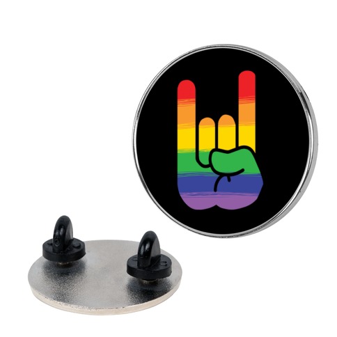 Rock On Gay Pride Pin