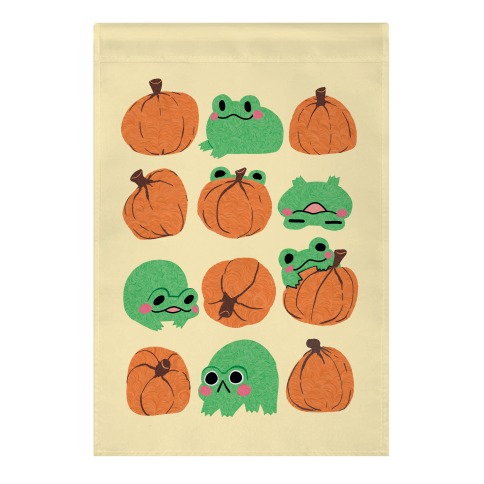 Pumpkins Frogs Garden Flag