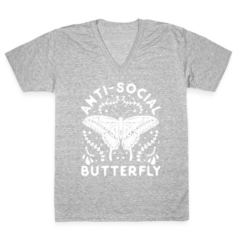 Anti-Social Butterfly V-Neck Tee Shirt