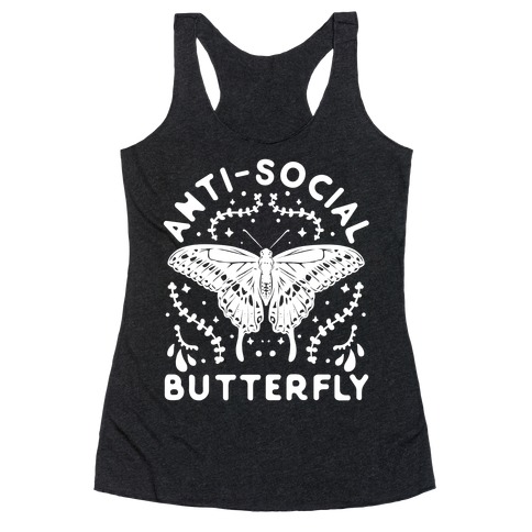 Anti-Social Butterfly Racerback Tank Top