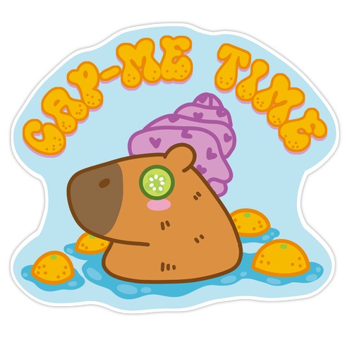 Cap-Me Time Capybara Die Cut Sticker