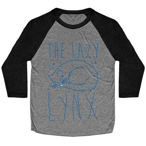 The Lazy Lynx Cat Constellation Parody Baseball Tee