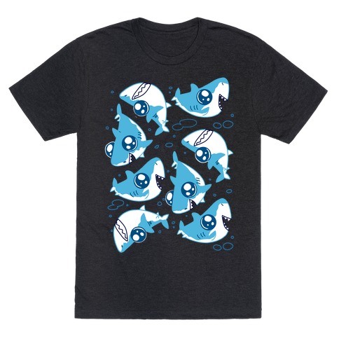 Cute Big Eyed Shark Pattern T-Shirt