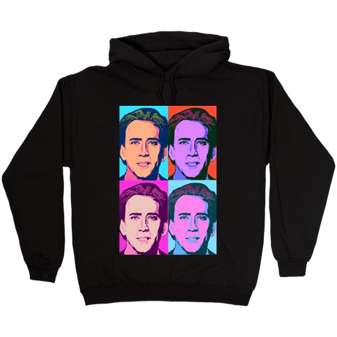 Nicholas Cage Pop Art Parody Hooded Sweatshirt