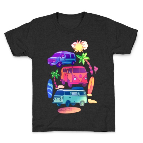 Beachy Van Life Pattern Kids T-Shirt