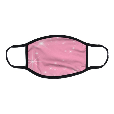 Pink Sparkle Flat Face Mask