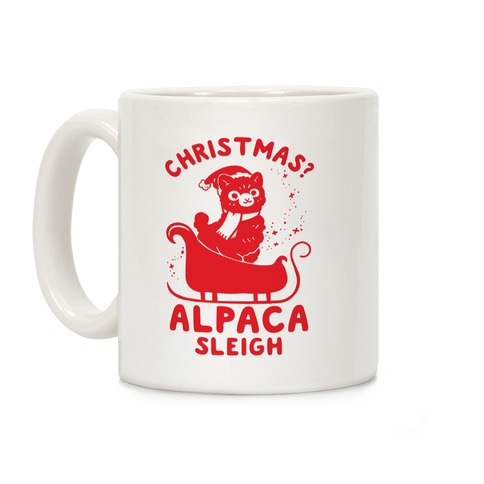 Christmas Alpaca Sleigh Coffee Mug
