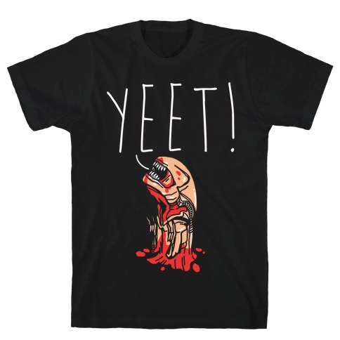 Yeet Alien Parody White Print T-Shirt