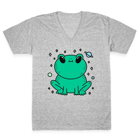 Alien Space Frog V-Neck Tee Shirt