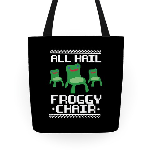 All Hail Froggy Chair Ugly Sweater Tote