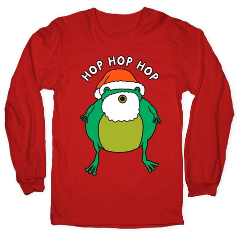 Hop Hop Hop Santa Frog Long Sleeve T-Shirt