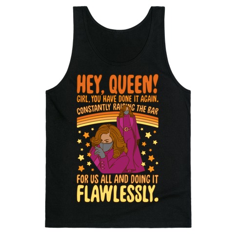 Hey Queen Michelle Obama Quote White Print Tank Tops