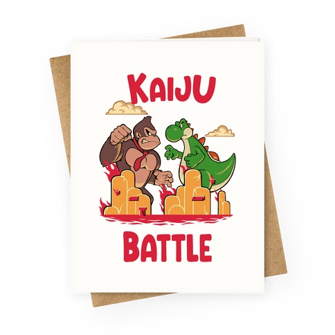 Kaiju Battle Greeting Card