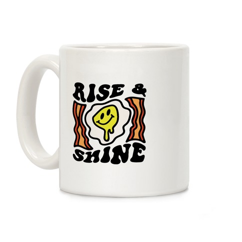 Rise And Shine Smiley Face Groovy Aesthetic Coffee Mug
